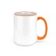 SUBLIMATION MUG RIM AND HANDLE ORANGE 15 OZ 36 PER CASE