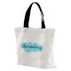 CANVAS SHOPPING BAG WHITE WITH BOTTOM AND BLACK STRING 16