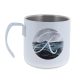 10OZ STAINLESS STEEL COFFEE CUP W STEEL WIRE HANDLE WHITE 24/CS
